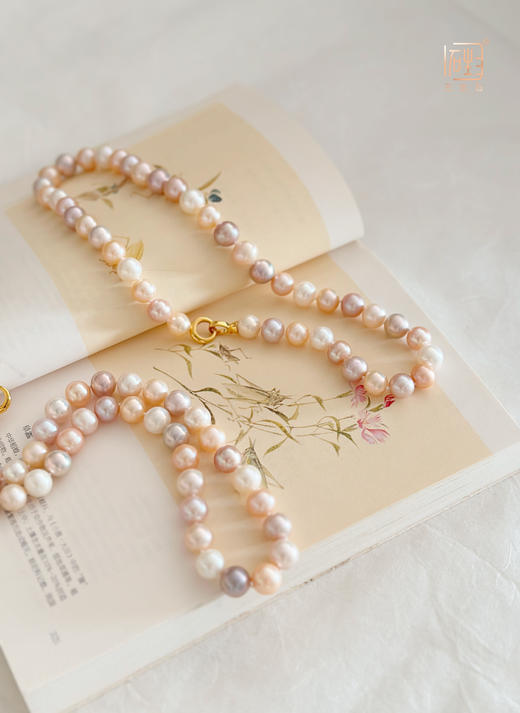 天然彩色珍珠时尚扣项链 商品图1