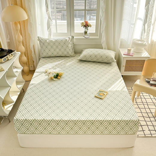 自然醒纯棉老粗布床笠单件全棉床垫保护罩防尘罩全包防滑席梦思保护套夏JY 商品图1