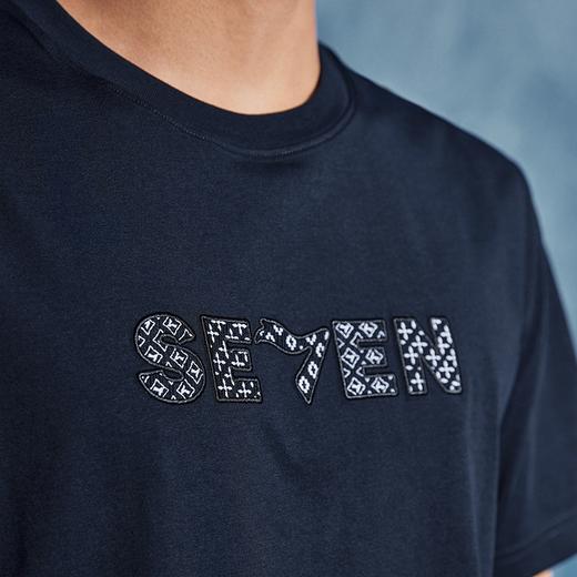 【非遗苗绣蝴蝶妈妈系列】柒牌短袖T恤男夏季新款时尚绣花体恤衫	126T72650 商品图2