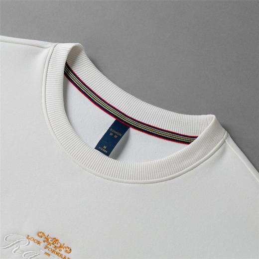 14LP37270【桑蚕丝混纺】罗蒙春秋胸花绣花卫衣男士舒适休闲百搭卫衣男圆领长袖T恤上衣男 商品图6