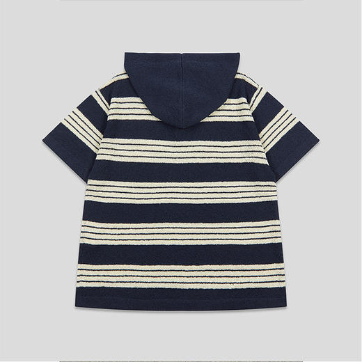 GOODBAI 916撞色条纹连帽针织短袖毛衫 商品图2