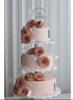 三层鲜花蛋糕