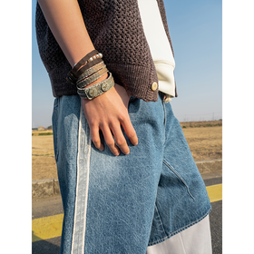 GOODBAI 916 双层皮质腕带手链