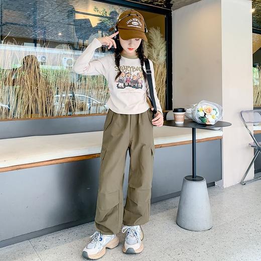 【百搭三色，洋气时尚！】女童长袖T恤春秋款2024新款，女大童春秋装童装儿童打底衫秋季潮！ 商品图4