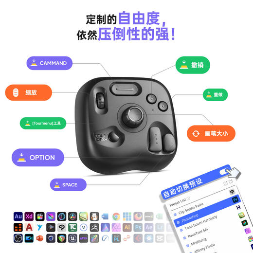 TourBox Lite 青春版轻量自定义单手小键盘wacom手绘板平替 商品图6
