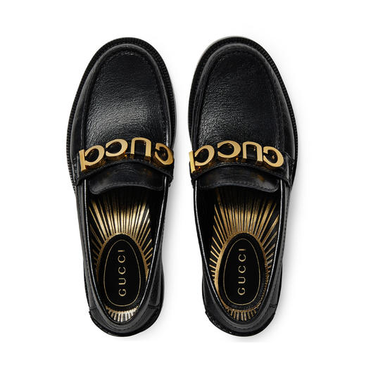 GUCCI 古驰 女士Gucci皮革乐福鞋 黑色 700036 D3V00 1000 商品图2