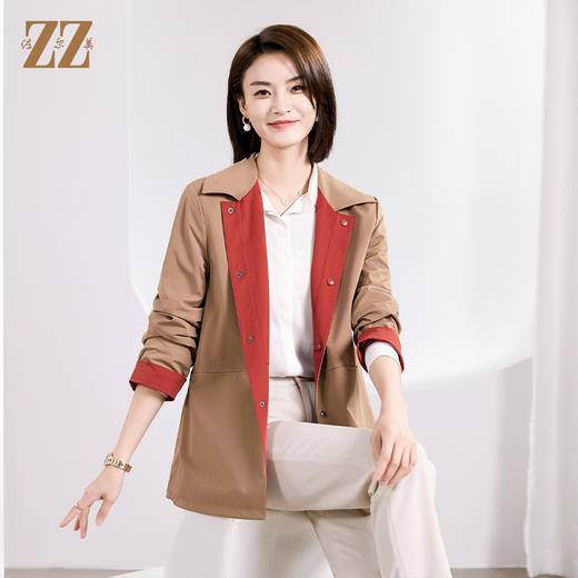 佐尔美春季新品上新 双面穿经典时尚风衣外套女E23FD11 商品图2