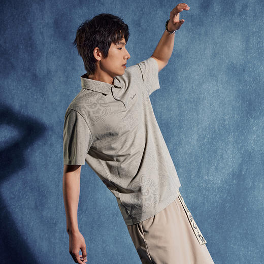 【非遗苗绣蝴蝶妈妈系列】柒牌polo衫男短袖夏季新款时尚满印上衣	126T72630 商品图1