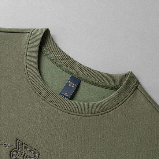 【桑蚕丝混纺】罗蒙春秋男装卫衣激光雕花卫衣男士休闲百搭卫衣圆领长袖T恤上衣男 商品图9