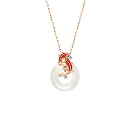 「买1送1！手链+项链礼盒」锦鲤和田玉平安扣手链 2024新款红手绳新年礼物本命年送女友时尚饰品 商品图4