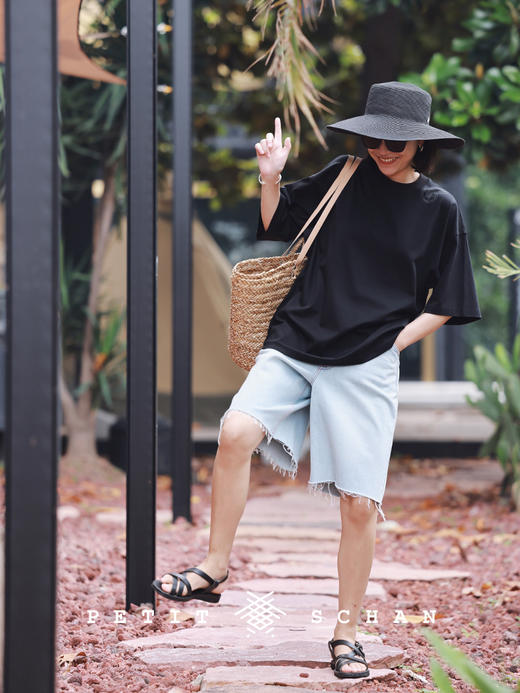 PETIT SCHAN小闪 #048 Outline of flower 花的轮廓 春秋透气可折叠多色大帽檐度假感纸辫遮阳帽 商品图3