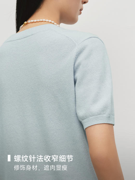 羊绒羊毛圆领松弛短袖毛衫FJ5057243 商品图5