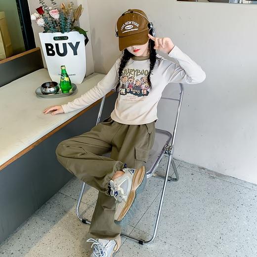 【百搭三色，洋气时尚！】女童长袖T恤春秋款2024新款，女大童春秋装童装儿童打底衫秋季潮！ 商品图3