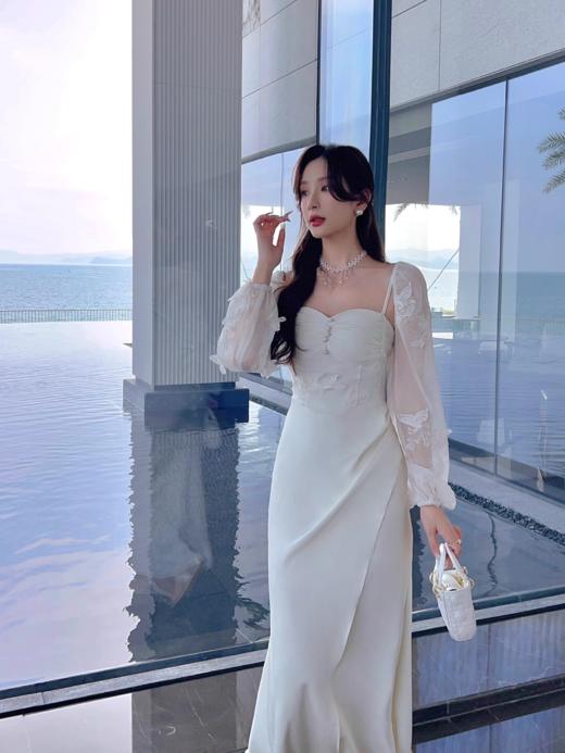 张心子【明月松涧】仙气名媛风立体蝴蝶刺绣套装两件套 U2402002 商品图1