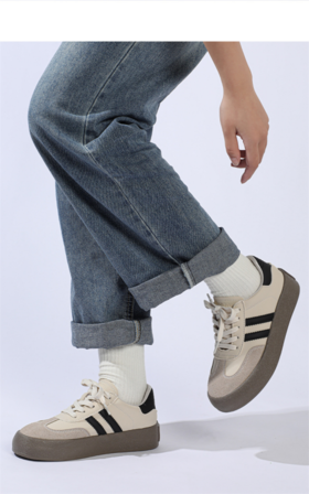 🌿福利款【森马2024春款低帮系带德训鞋板鞋SFYM233655】✅1、非常经典的德训鞋款式，❤️日常大部分衣服都能驾驭，很百搭的鞋款，🌻