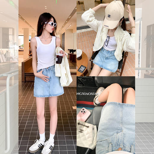 <曾小咸推荐>  【腰精牛仔】2色牛仔短裙 商品图2