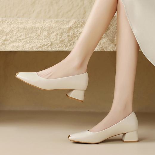 ZHR则则浅口单鞋女2024新款时尚小香风女鞋ins百搭小皮鞋懒人鞋子 商品图1