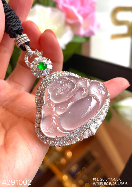 玻璃种弥勒佛吊坠【4291002】具体价格微信咨询 商品图3