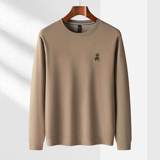 【多色可选 弹力舒适】罗蒙春秋男装卫衣时尚潮流绣花卫衣男士休闲百搭圆领卫衣长袖T恤男 商品图2