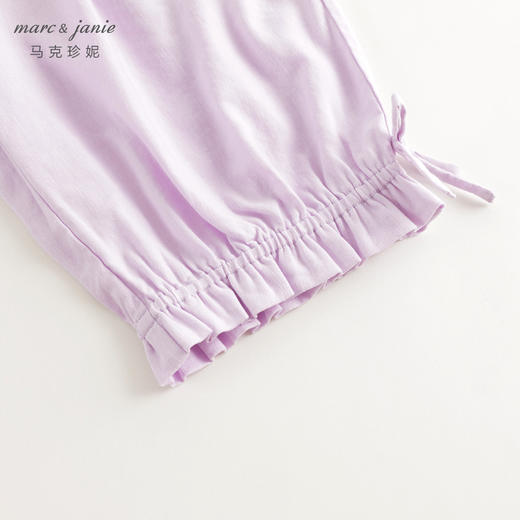 马克珍妮女童清凉亚麻蝴蝶结宽松九分裤儿童防蚊裤夏装新款240627 商品图4
