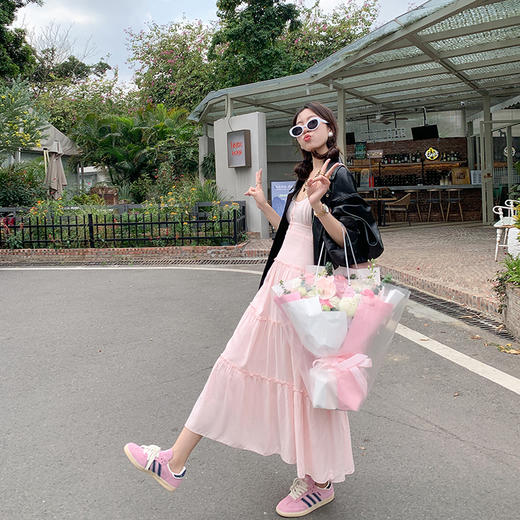 <曾小咸推荐> 【目光收割机】粉色吊带裙 商品图1