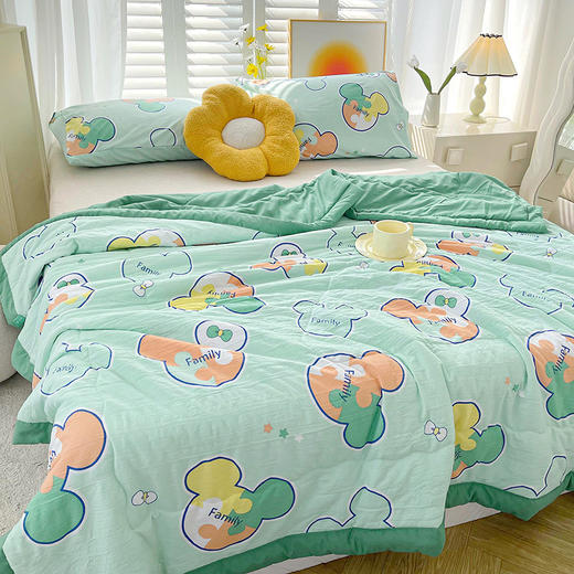 【云感软糯！母婴级A类夏凉被】透气不闷，舒爽入睡，空调被夏被可机洗薄被子水洗棉麻绗缝被子 商品图1