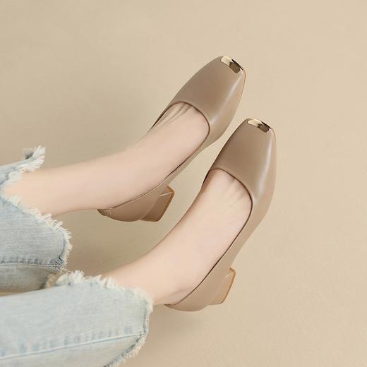 ZHR则则浅口单鞋女2024新款时尚小香风女鞋ins百搭小皮鞋懒人鞋子 商品图7