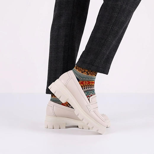 #断码特价37（38码）#西班牙原产时尚轻便舒适厚底女款乐福鞋四季款5783白色 商品图12