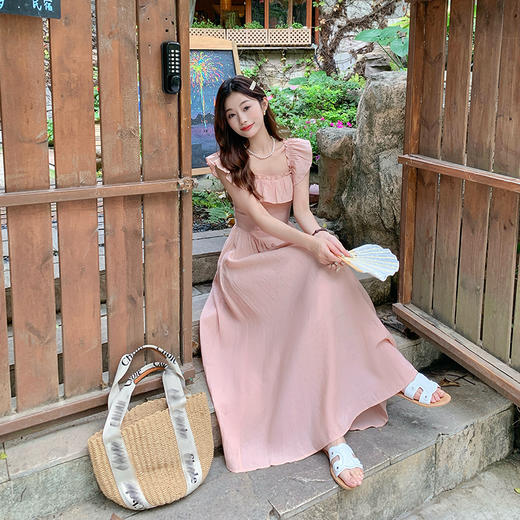<曾小咸推荐> 【温柔蔷薇】粉色荷叶边连衣裙 商品图2