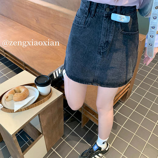 <曾小咸推荐>  【腰精牛仔】2色牛仔短裙 商品图3