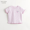 马克珍妮女童缤纷夏日花边弹力短袖T恤儿童上衣夏装新款240716 商品缩略图0