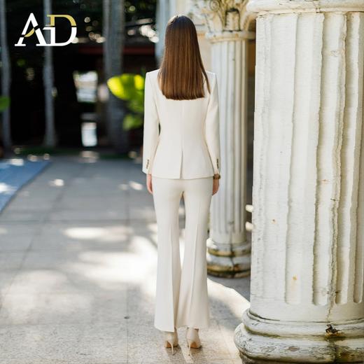 AD两粒扣西装套装2024新款米白色阔腿裤正装两件套高端经理工作服 商品图4