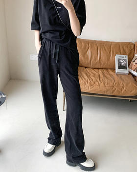 现货 THS 3.2-限时 艾克妮家 显腿长 简约直筒裤 纯棉磨毛休闲裤 2色 BJ3112