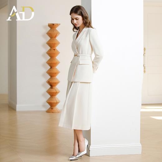 AD韩范西装套装女神范职业装2024早春新款白色西装外套中长百褶裙 商品图4