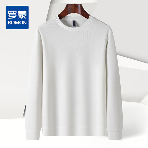 【灯芯条 多色】罗蒙春秋男装基础款卫衣经典圆领卫衣男士休闲百搭圆领长袖T恤男 商品图4