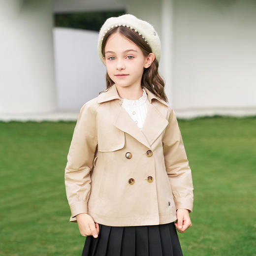mettekids女童风衣2024春秋新款儿童英伦风童装女孩洋气外套 商品图4