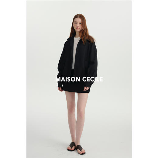 MAISON CECILE极简三色百搭显比例亚麻A字防走光短裙 商品图3