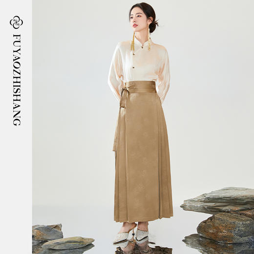 FUYAO扶摇 新中式套装国风衬衫改良汉服日常通勤汉元素马面裙套装 商品图2