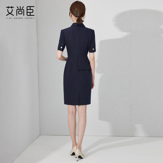 夏季连衣裙女职业装轻熟风潮流SPA前台包臀裙美容院工作服裙子 商品图2