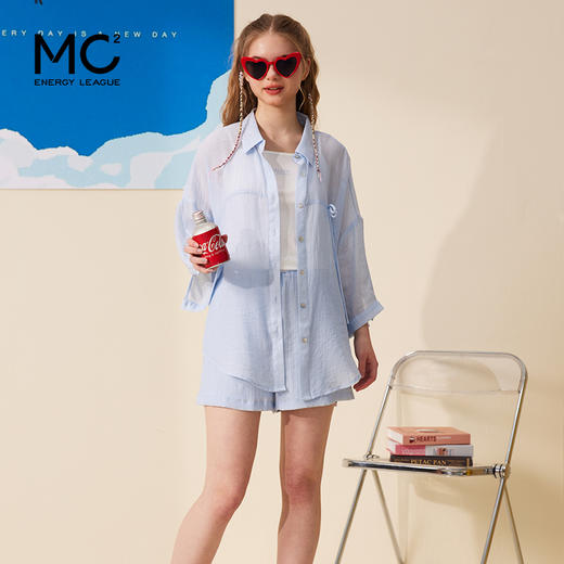 女装吊带背心+中袖衬衫+松紧腰短裤三件套-123129S3223360 商品图0