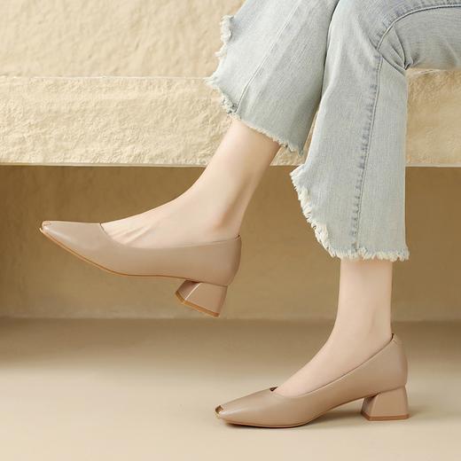 ZHR则则浅口单鞋女2024新款时尚小香风女鞋ins百搭小皮鞋懒人鞋子 商品图5