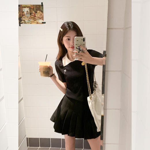 <曾小咸推荐> 【表现主义】小蜻蜓黑色针织短袖 商品图1