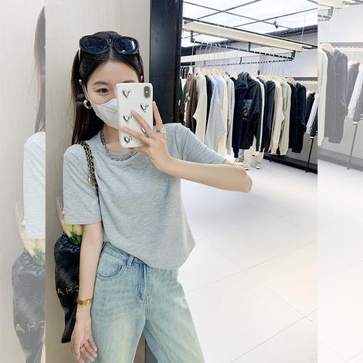 <曾小咸推荐> 【藏匿小心机】3色小蝴蝶结华夫格T恤 商品图3