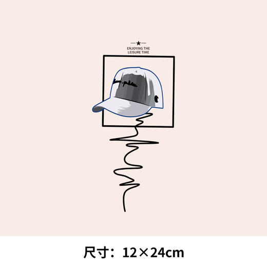 热转印几何方框帽子线条字母图案印花贴A级过粉白墨胶印烫画贴 商品图1