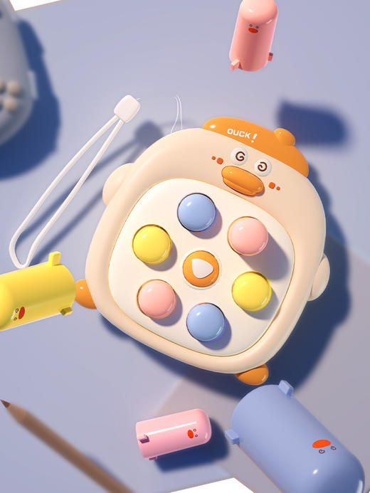 【可爱鸭鸭，萌系配色！】儿童玩具掌中小鸭打地鼠按按乐，亲子互动早教益智玩具，趣味解压好玩不用电！-QQ 商品图5