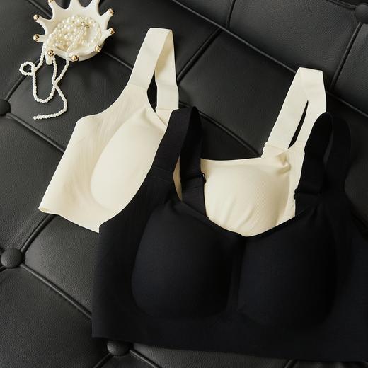 预售 升级新款舒适3D立体透气四角杯内衣 宽肩带抽条蚕丝吊带背扣文胸 商品图2