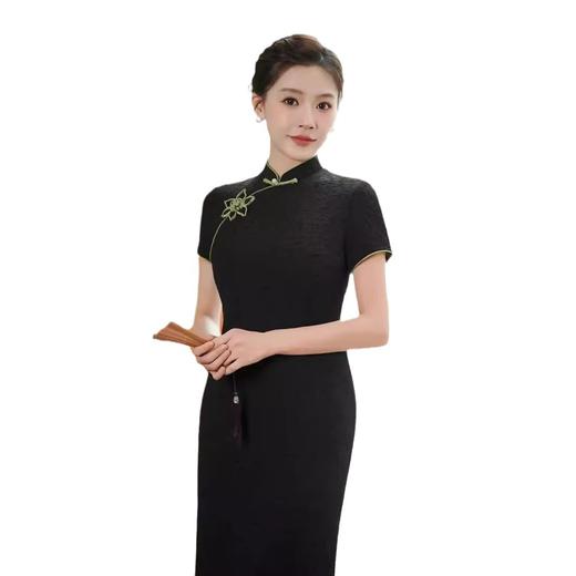 上海旗袍厂2024GSJ851新中式国风提花旗袍2024春季新款年轻款少女高级感优雅气质连衣裙 商品图4