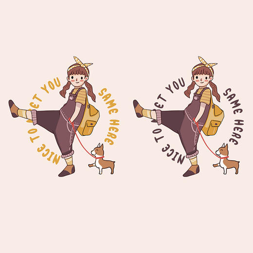 欧美字母女孩遛狗图案服装印花辅料贴白墨A级过粉可熨烫衣服贴烫画贴 商品图0