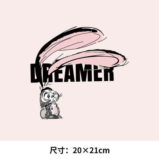 长耳兔字母热转印服装辅料印花胶印贴T恤卡通图案白墨A级过粉烫画贴 商品图0