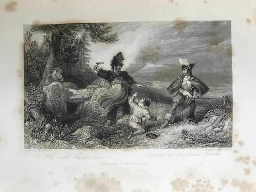 1845年 司各特《威弗利小说集》（卷3） 10余幅版画插图 真皮精装18开 商品图6